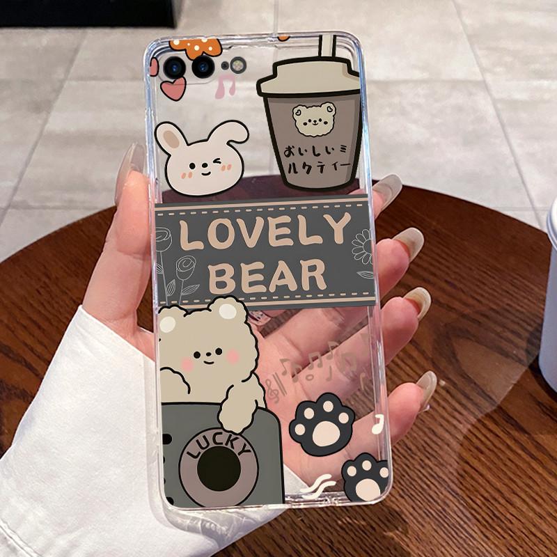 Jelly Casing For iPhone 7 Plus / 8 Plus Clear Silicone Soft TPU Back Cover Capa For iPhone 8 Plus Cute Rabbit Cat Phone Case