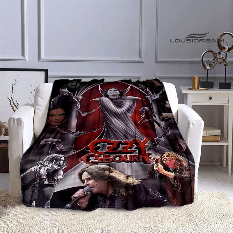 Ozzy osbourne printed blankets picnic blanket Warm Flannel blankets Soft and comfortable blanket bed linings Birthday Gift