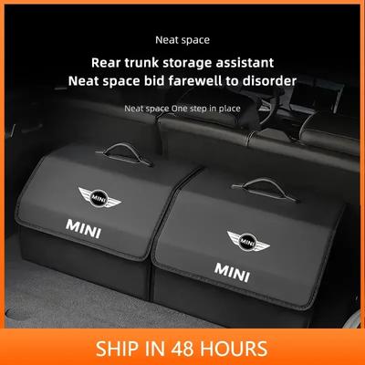 -Car Emblem Storage Box Foldable Auto Trunk Organizer Bag For MINI Cooper S JCW WORKS One Countryman R58 R57 R56 R55 F55 F56