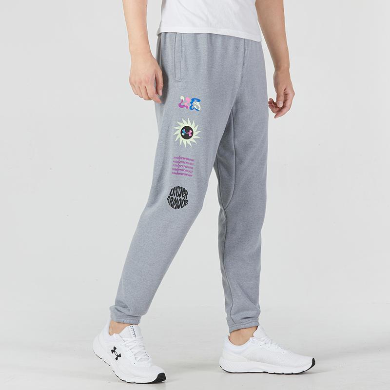 Under Armour Pantalón de chándal de punto casual para hombre, parte inferior, gris 1373846-035
