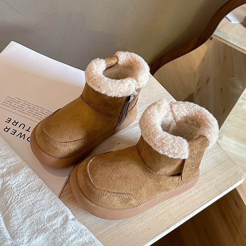 Girls Snow Boots Winter New Children's Cotton Shoes Piled Thickened Large Cotton Boots Boys Non-slip Snow Shoes