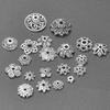 Bouchons de perles en alliage fleurs mélangées pour la fabrication de bijoux Charms Composants pour bijoux DIY Couleur argentée Accessoires vintage faits main