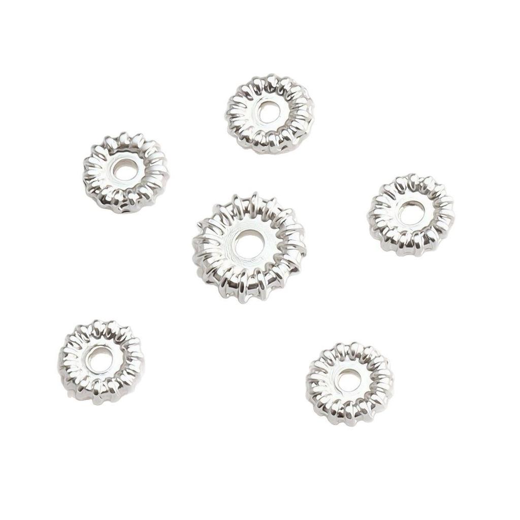 14K Gold plattierte farbechte Zahnradblumen-Abstandshalterperlen für DIY-Kristallarmbänder