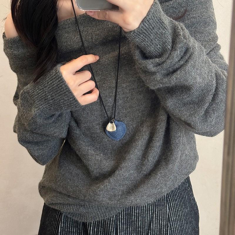 Ins Blogger Denim Love String Necklace New Fashion Trend Sweater Chain Niche Simple Neck Chain Women