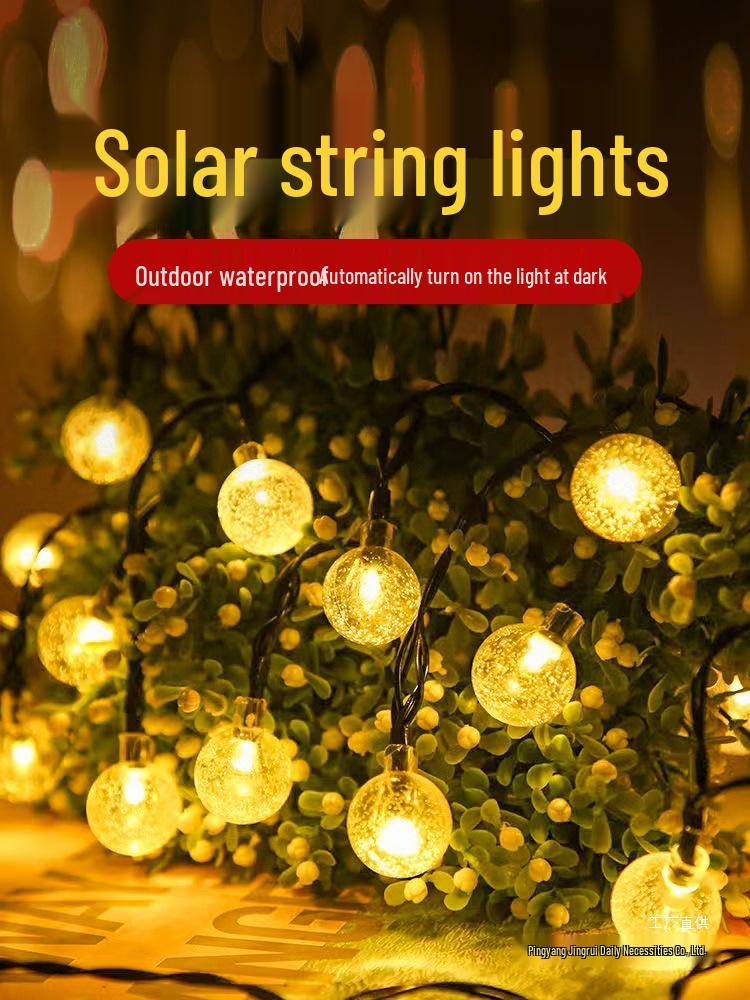 Colorful Solar Waterproof Lights for Outdoor Decoration - Camping, Picnic, Garden, Balcony, Courtyard, and Hanging Tree Atmosphere.
