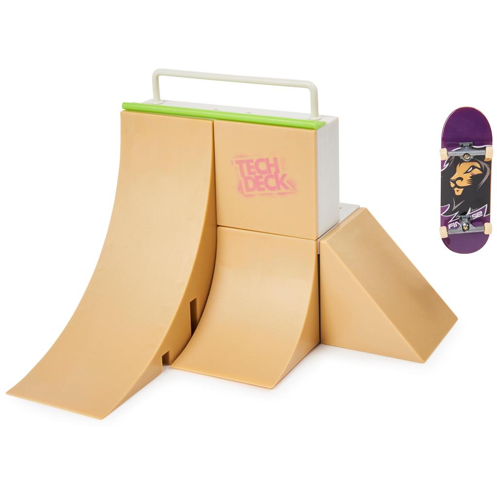 Tech Deck, Competition Wall X-Connect Park Creator, Customizable Buildable Ramp Set with Exclusive Fingerboard, Kids Toys for Boys and Girls Ages 6+.