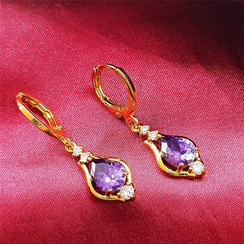 Stunning Multicolor Zircon Teardrop Earrings For Women - Fine Jewelry For Any Occasion Hoop Earring Women's Party Jewelry