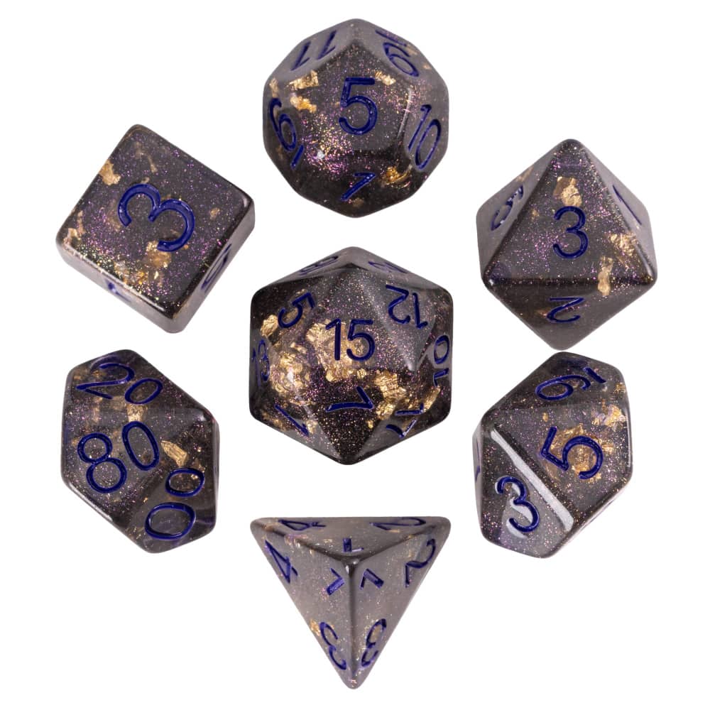 Cusdie Gold Foil DND Dice Set 7Pcs D&D Dice D4 D6 D8 D10 D% D12 D20 Polyhedral Game Dices for Role Playing Board Games
