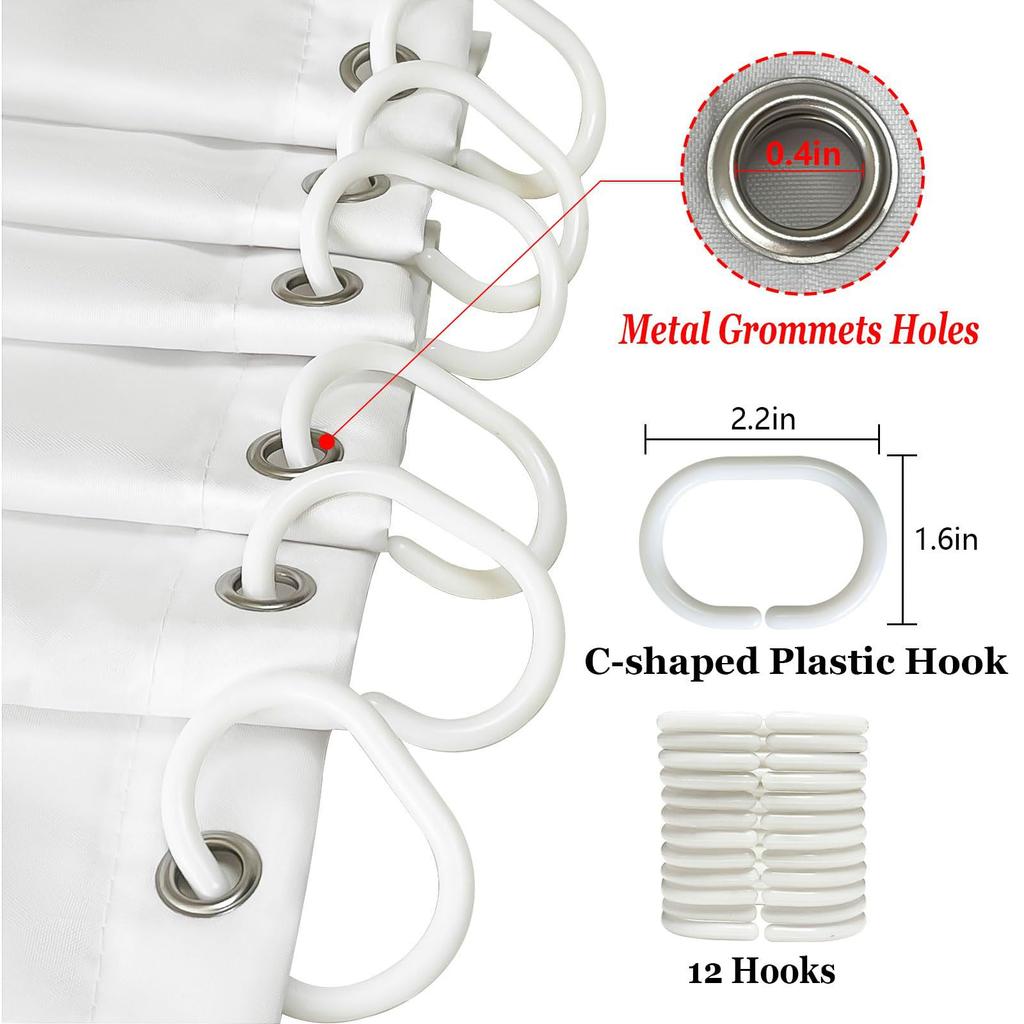 Abstract Simple Modern Shower Curtain Set Dark Brown Neutral Modern Brushstroke Art Waterproof Bathroom Curtain With Hook