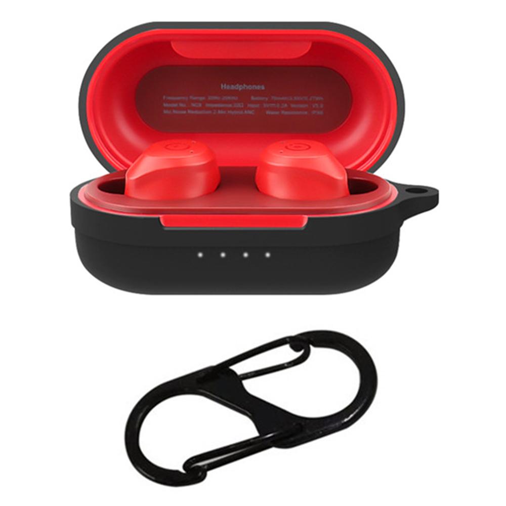 For TOZO NC9 Case Bluetooth-compatible Earphones Soft Silicone Cover with Anti-Lost Buckle