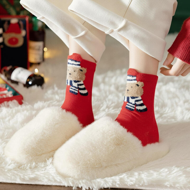 4 Pairs of Sleep Socks Christmas Winter Set