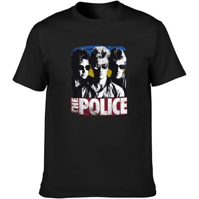 ZHONGWO The Police Unisex 100% Cotton Short-Sleeve Mens T-Shirts Black