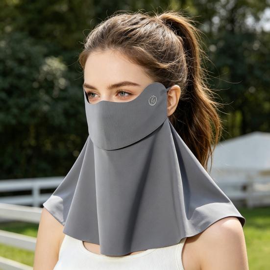 Face Guard Breathable Ice Silk Cooling Full Face Neck Cover Sun Protection Face Shield Outdoor Activities Summer Face Guard
