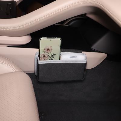 Für Porsche Taycan -2022 Grau Auto Konsole Seite Hängen Tasche Telefon Lagerung Taschen Multi-verwenden Lagerung Tasche Auto Zubehör