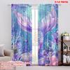 2pcs,2D Plane Printing Popular Curtain Panels Mermaids Realm 100% Polyester (without Rod) Room Decor for Living Room, Bedroom,