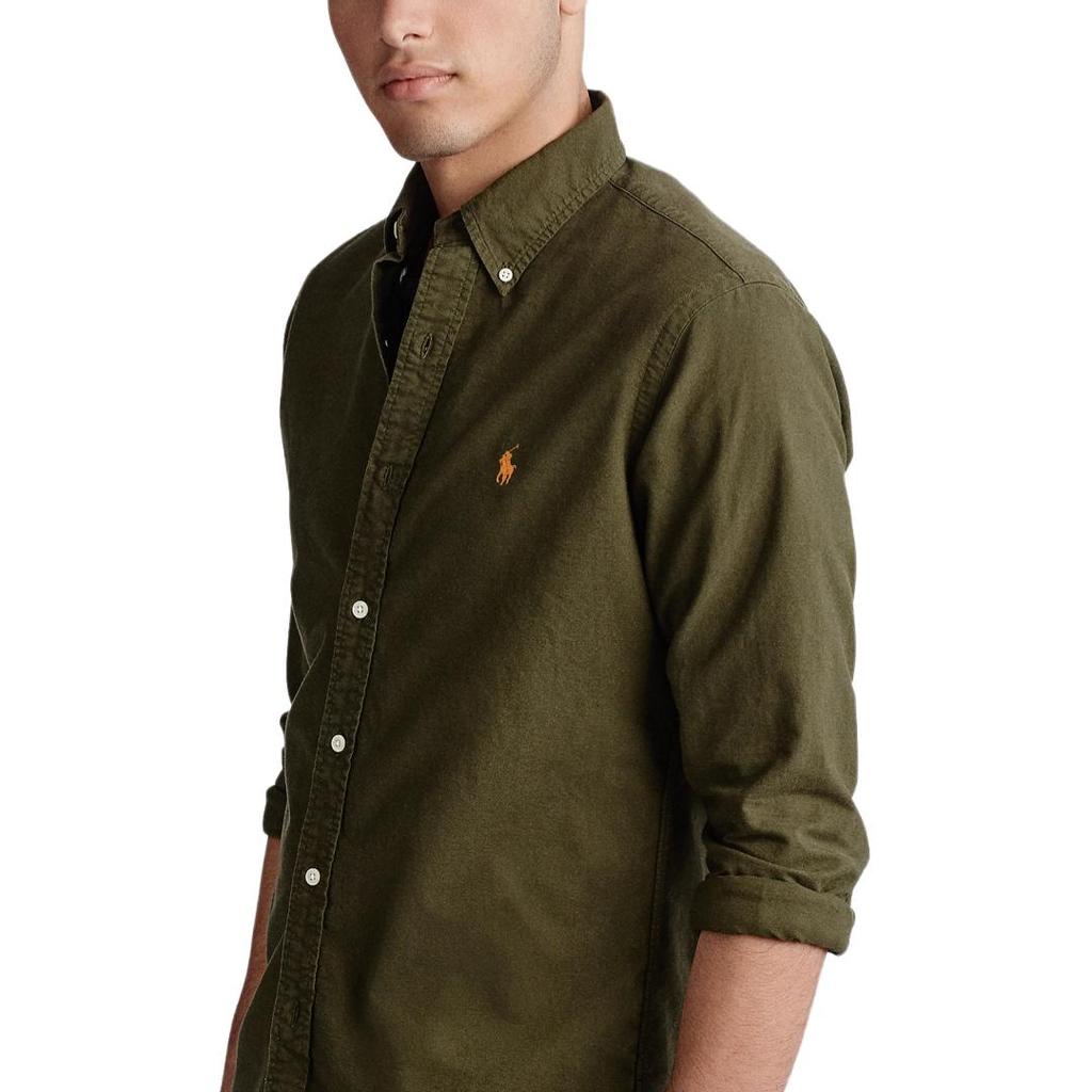 Polo Ralph Lauren SS26 Logo Embroidered Single-Breasted Long Sleeve Oxford Shirt Classic Edition Men shirts 710761429-001