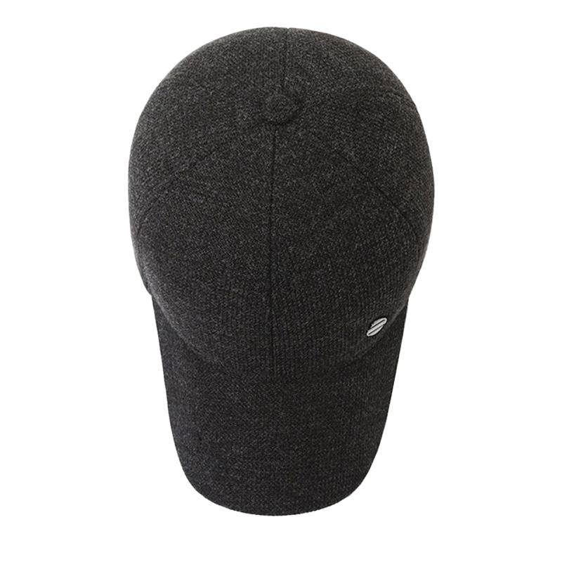 Middle-Aged Cap Men's Baseball Cap Outdoor Ear Protection for Elderly Thick Warm Autumn Winter Woolen Peak Cap