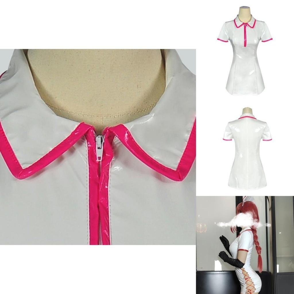 Chainsaw Man Makima Nurse Uniform Cosplay Costume Set With Headband And Stockings