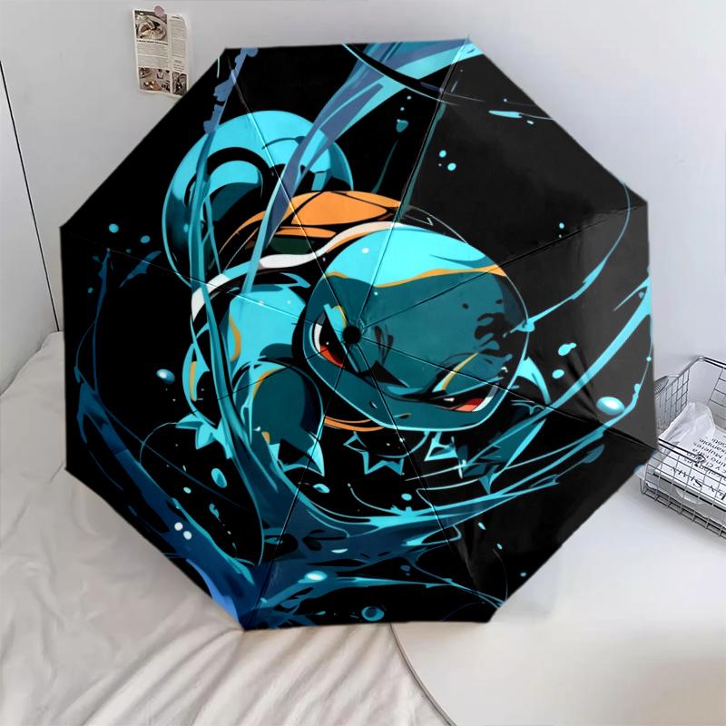 

Squirtle pattern, automatic folding umbrella, portable and foldable design, 8 ribs, a Christmas or birthday gift.
