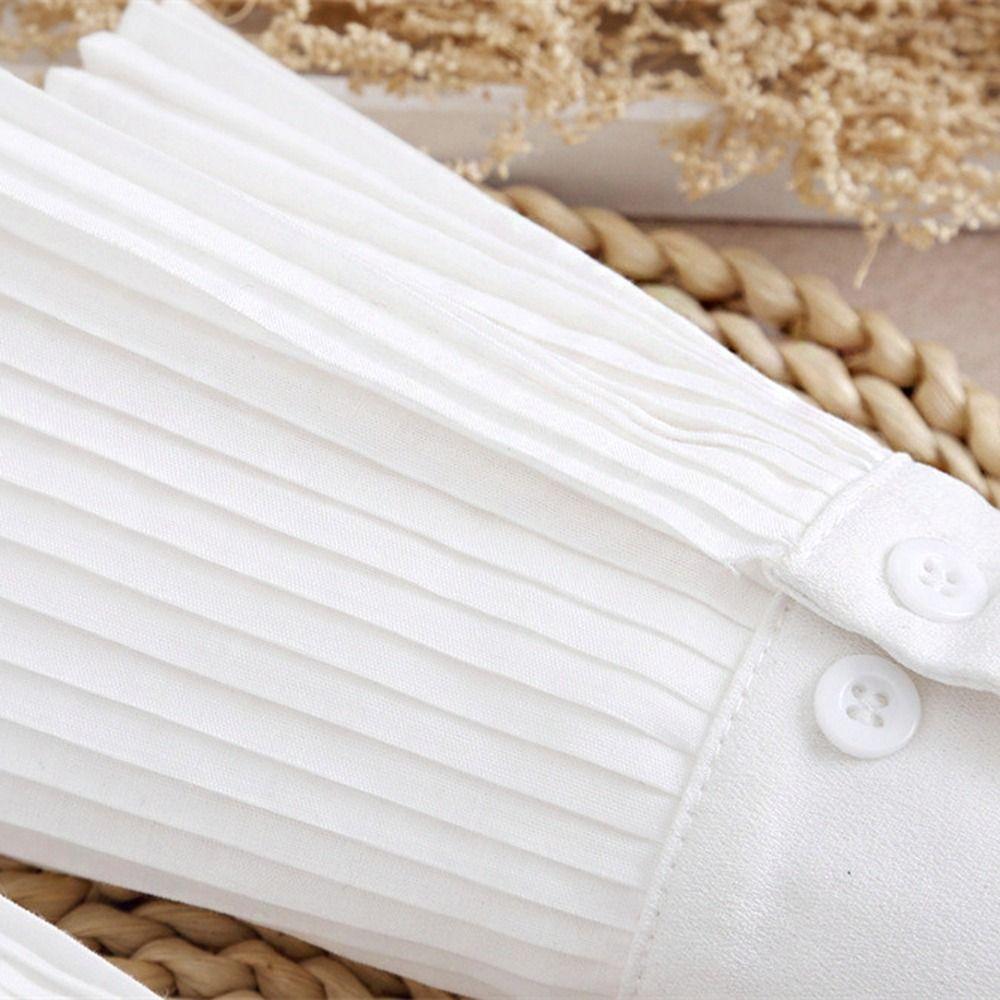 Detachable Cuffs Pleated Fake Sleeves Chiffon Fake Flared Sleeves  Sweater Decorative