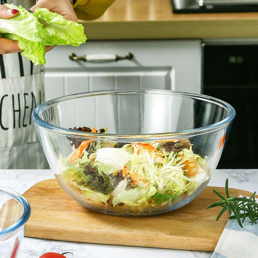 Clear Glass Salad Bowl High End Material Exquisite Workmanship Smooth Surface Elegant Design Home Kitchen Utensil