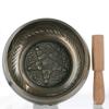 Brass and Bronze Singing Bowl Meditation Set, 16cm Diameter, with Wooden Stick, Hand-Carved Decorative Finish, for Healing, Yoga, and Purification