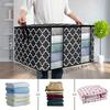 1pcFabric clothing storage bag quilt storage moving packing bag home bedroom foldableable clothes storage bag