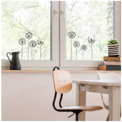 [R5022] - Window Stickers 'Dandelions' Black - 40x30 Cm (2 Rooms)