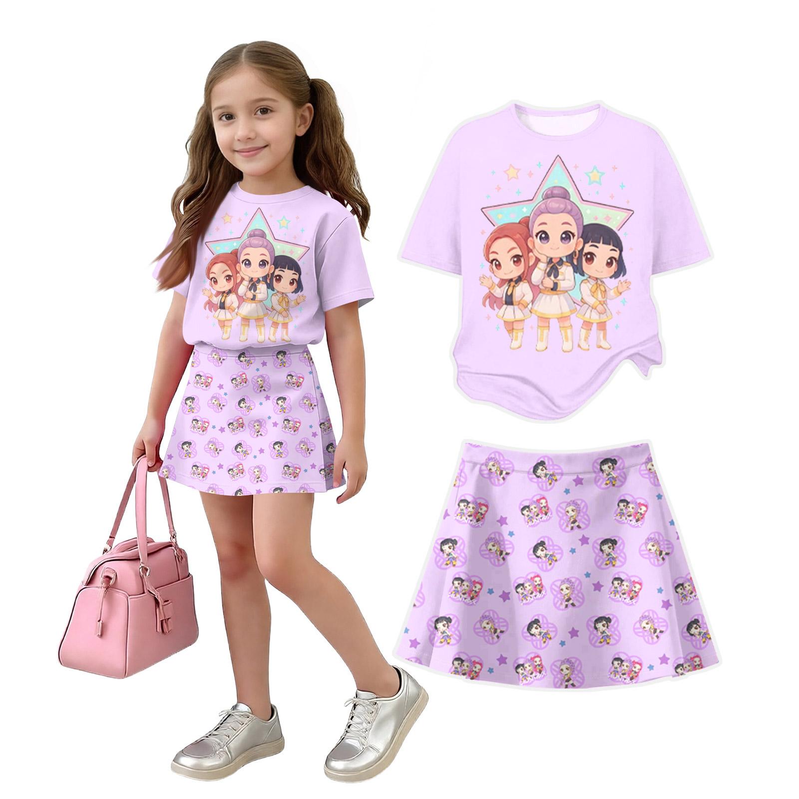 Комплект одежды для новорожденных девочек и мальчиков, свободная футболка с принтом и штаны 110 розовый