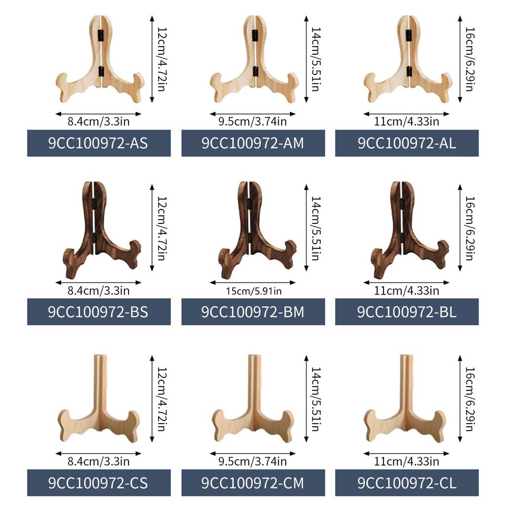 2 Pieces Sturdy Wood Display Stands for Plates and Sculptures Suitable for Any Decoration Elegant Styles Various Sizes