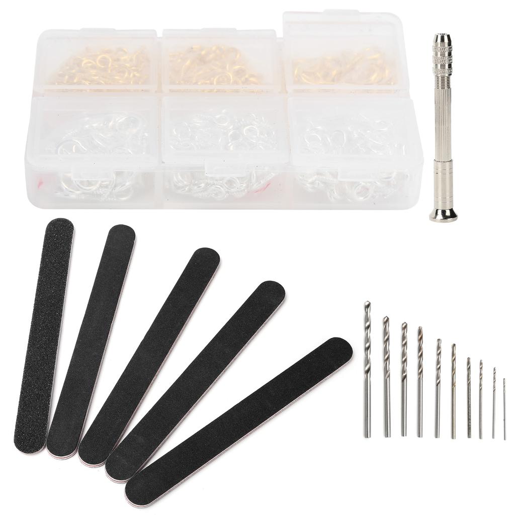 Pin Vise Hand Drill Eye Screw Drill Bit Set DIY Craft Jewelry Pendant Making Accessories