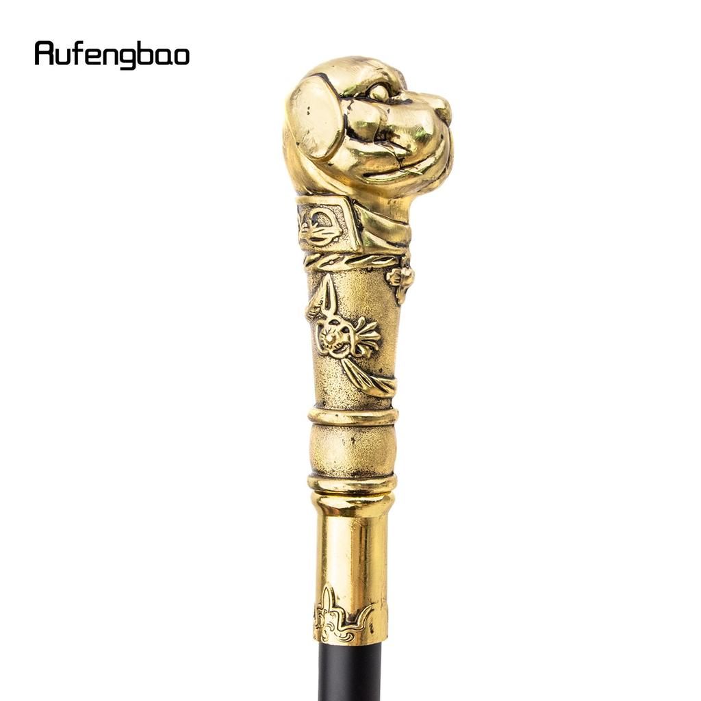 Golden Black Puppy Bulldog Dog Walking Cane Fashion Walking Stick Gentleman Luxury Crosier Knob Walking Stick 93cm