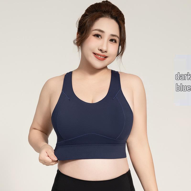 

Summer Sleek Hollow Back Yoga Sports Bra – Shockproof & Breathable Racerback Design 3XL темно-синього кольору