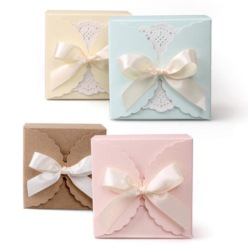 24pcs Simple Square Packaging Box, Colorful Cute Folding Gift Box, The Cheapest Item for Birthday Party Gift Packaging, Wedding Decoration
