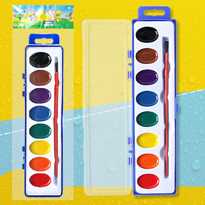 Aquarellfarben-Kasten-Set mit Pinseln für Kinder - Waschbar und Deckfarben