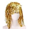 New Metal Party Wigs Hair Shiny Costume Aluminum Foil Cosplay Dance Hairpiece Plastic Decor Wigs Hair