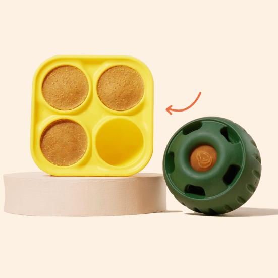 Dog Slow Feeder Ball Interactive Silicone Dog Chew Toy Treat Dispenser Ball DIY Dog Food Ball Mold for Dogs Teething Mental Stimulation