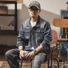 Xintang Men's 2025 American Retro Denim Motorcycle Jacket - High Street Rogue Style Streetwear