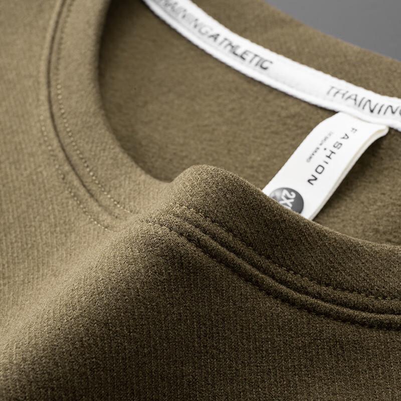 Dibenze Men's Plus Size Autumn Stretch De Velvet Short Sleeve T-Shirt