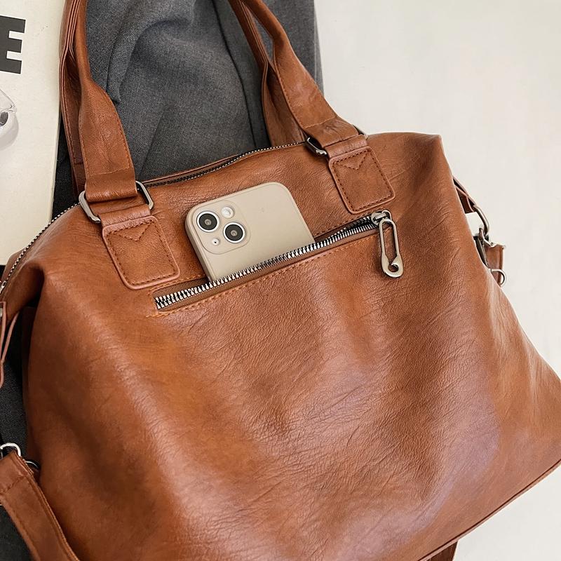 PU Leather Underarm Bag Retro Crossbody Bag with Adjustable Strap Tote Bags for Women