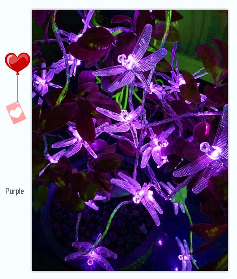 LED Dragonfly String Lights for Festive and Tree Decorations