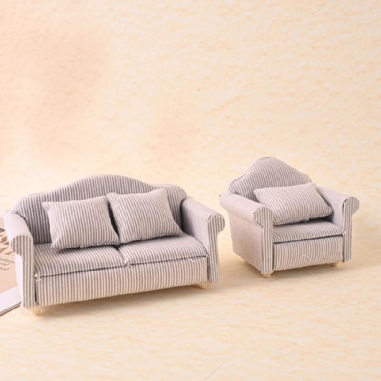 Modern Miniature Sofa with Cushion For 1/12 Scale Dollhouses Landscape Furniture With Cushion Furnishing Accessories
