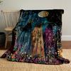 [Travel Friendly Blanket] Reversible Enchanted Forest Witch Trio Flannel Throw Blanket – Travel Friendly, All-Season Cozy, Soft,