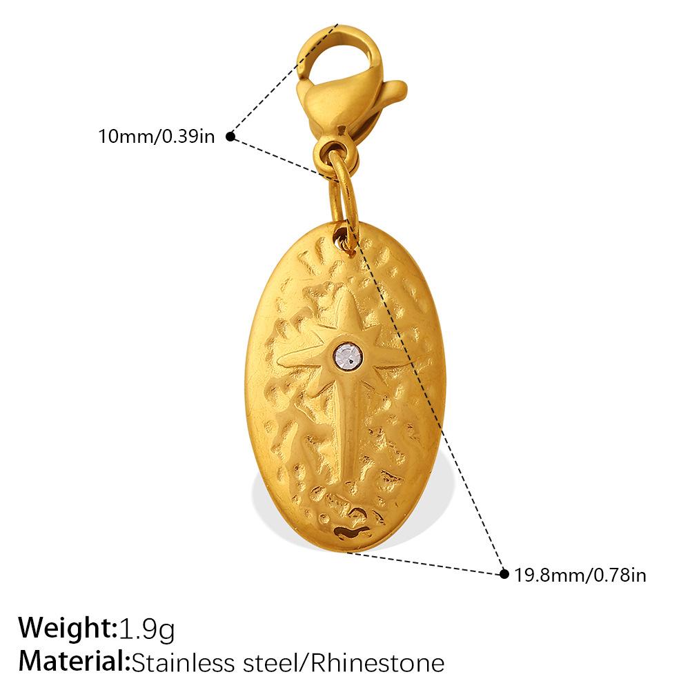 Personalized Retro Style Engraved Three-Dimensional Cross Series Lobster Buckle Pendant Stainless Steel Gold Diy Accessories