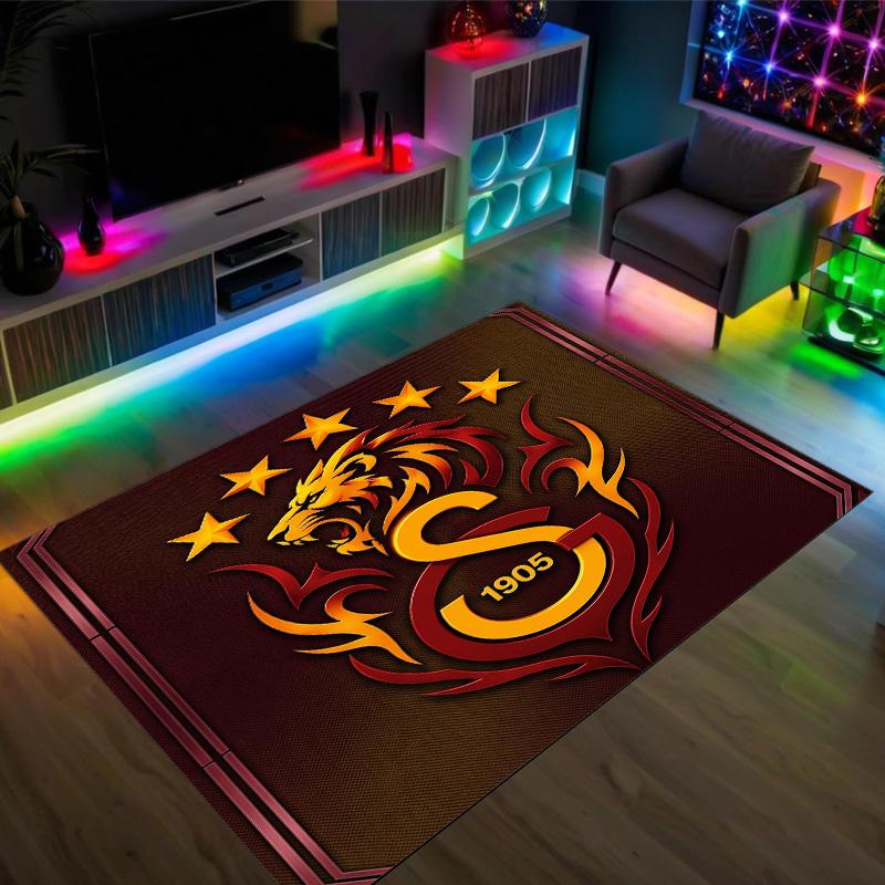 Galatasaray FC Design Crystal Velvet Carpet Cozy Non?Slip Printed Rug For Bedroom Living Room Entrance