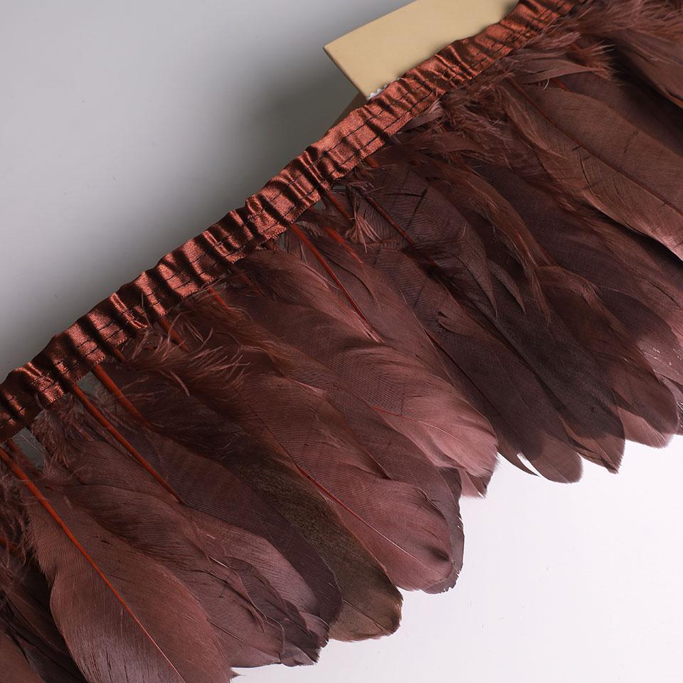 Feather10Meters Goose Feather Fringe Ribbon Handicraft Accessories White Swan Feathers Trims Carnival Plumas Dress Decoration