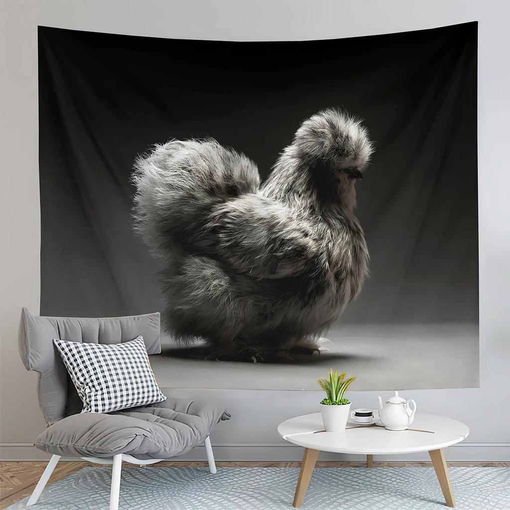 Farm Chicken Tapestry Funny Rooster  Animal Art  Home Living Room Bedroom Wall