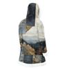 Unisex Casual And Fashionable Plush Collar Hooded Long Sleeved Floral Gradient Printing Jacket