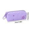Heart Zipper Pull Stationery Organizer Pouch Star Pattern Pen Storage Bag  Office Use