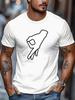Unisex Summer Cotton Tee Funny Hand Gesture Graphic Print Crew Neck Short Sleeve Casual Loose Streetwear Daily Fashion Unisexs Tops